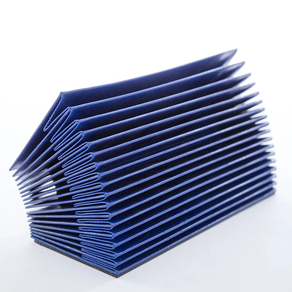 OEM Customized CNC Machine Protective Cover Square Type Accordion   blue Bellows