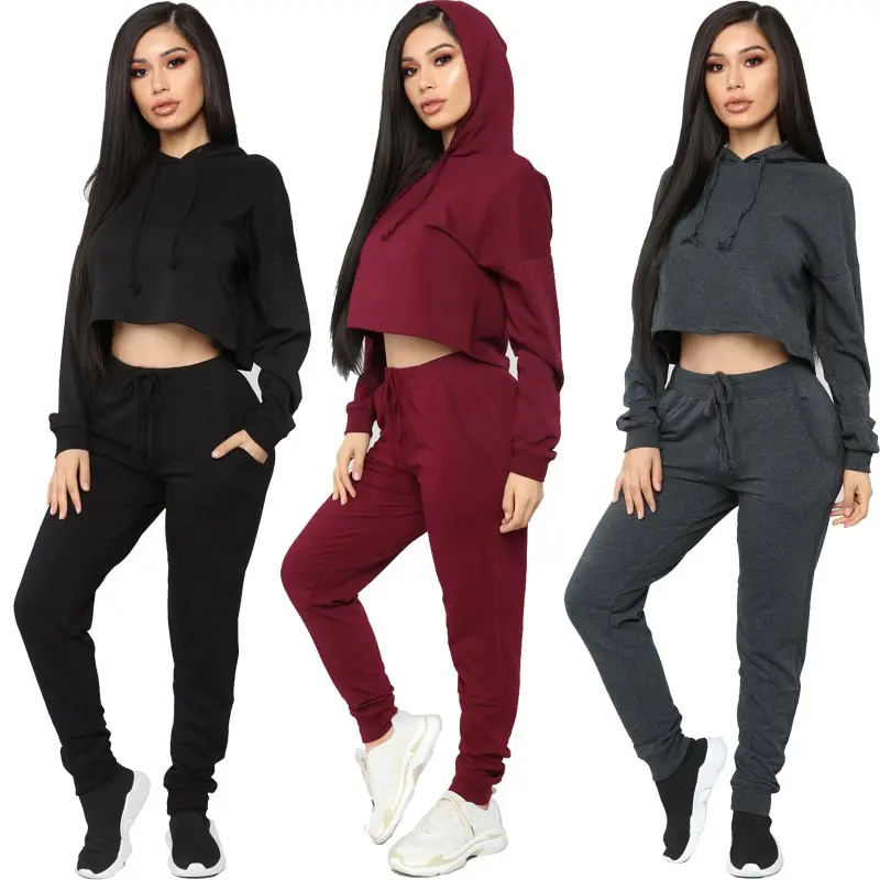 
New Ladies Casual Tracksuit Women Long Sleeve Hoodies Sweatshirt Pants Gym Sets Casual Sportswear 