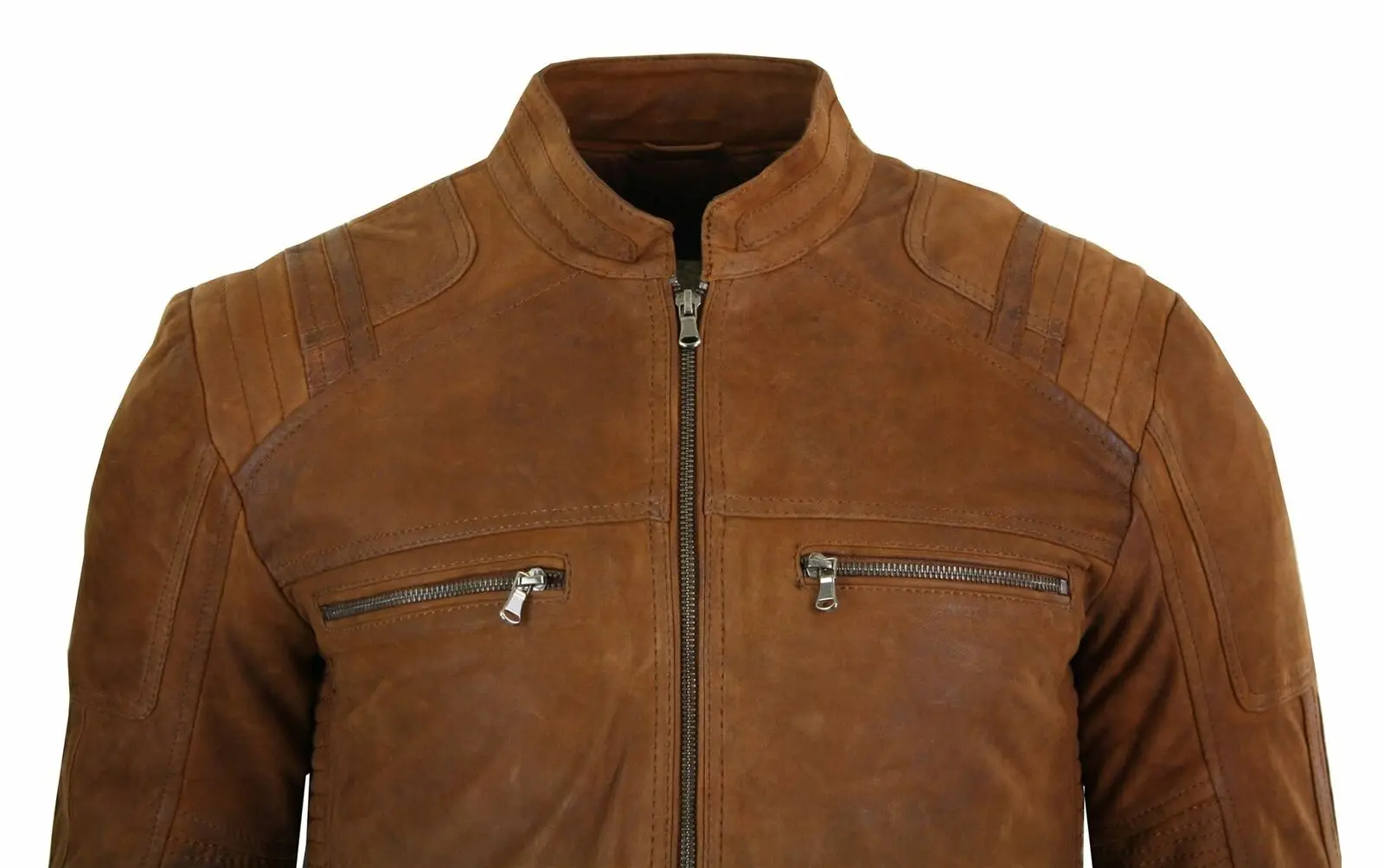 Top Quality Custom Suede Leather Jackets Motorcycle Brown Suede Bomber Jacket Mens Leather Motorcycle Jacket