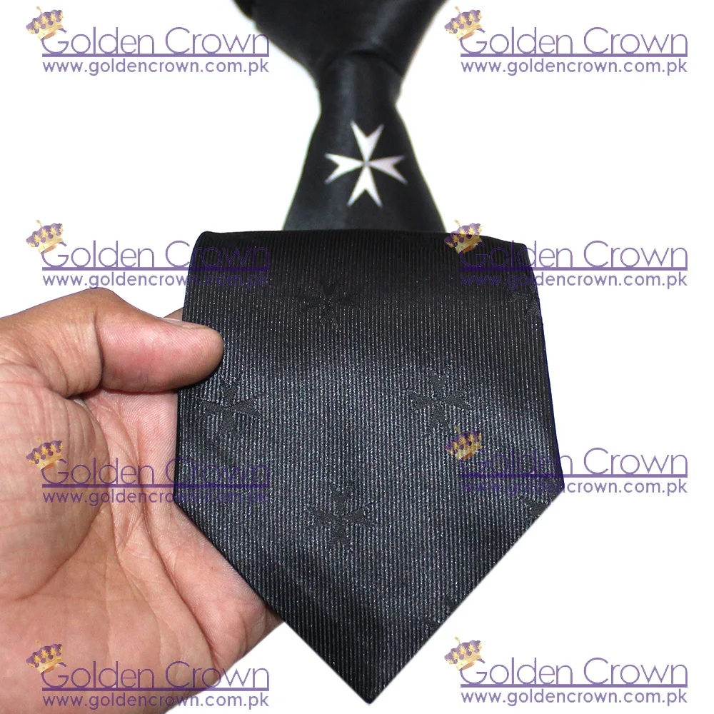  Масонский рыцарь Мальта шелковый галстук с тканым мальтийским крестом логотип