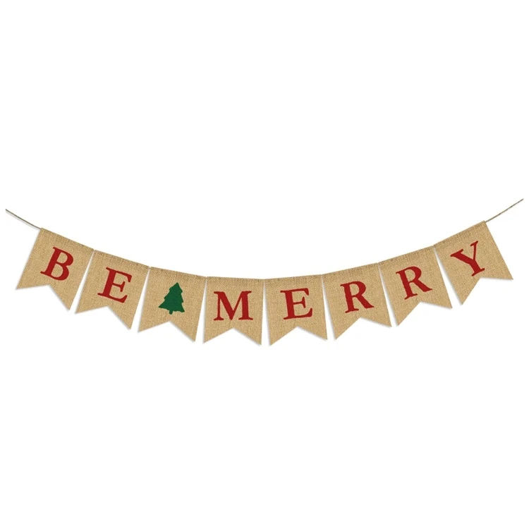  Partyprops праздник натуральный Веселитесь в декорированном мешковиной горшке баннер Елочная гирлянда овсянка светодиодные фонари для дома и сада улицы