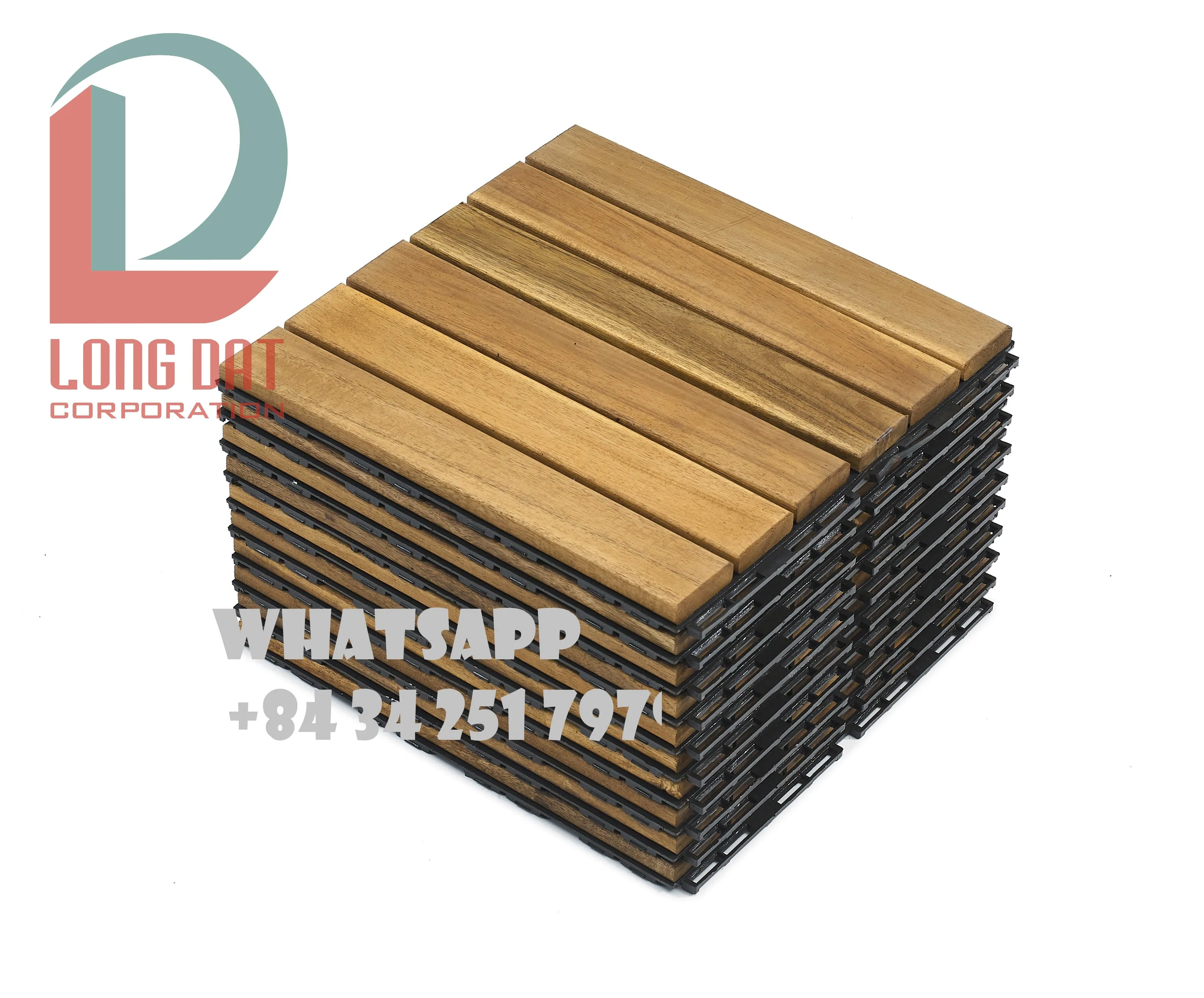 Tiles decking- Using in/outdoor - wood deck tiles 6/12 slats for Sale - Hardwood materials