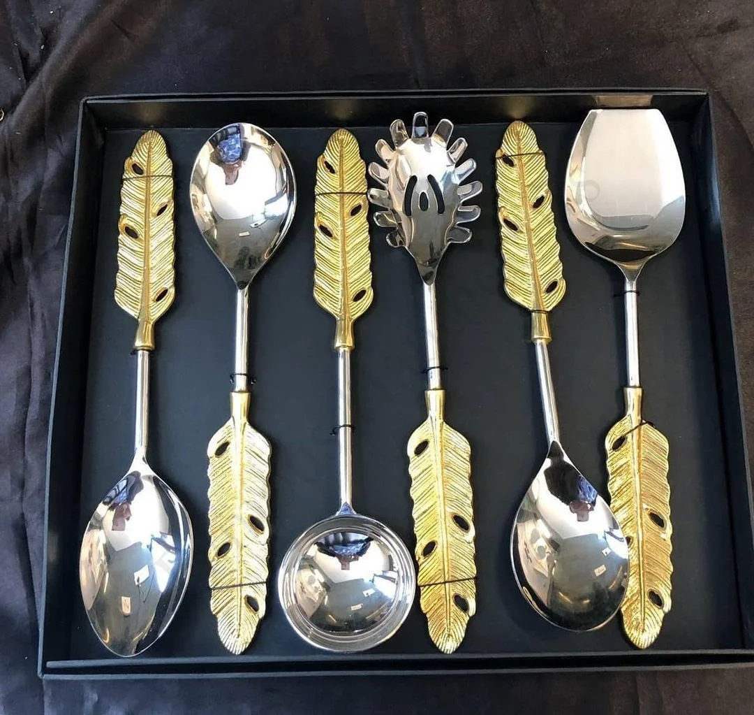 spoon set Hot selling Factory Price Restaurant flatware set spoons fork knife stainless steel gold cutlery 1 buyer