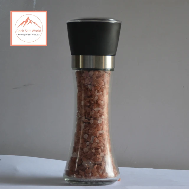 
long Shape Himalayan Salt Grinder for Home Kitchen Portable Salt Crusher Natural Salt Bottle and Black Pepper Pot and Shaker 