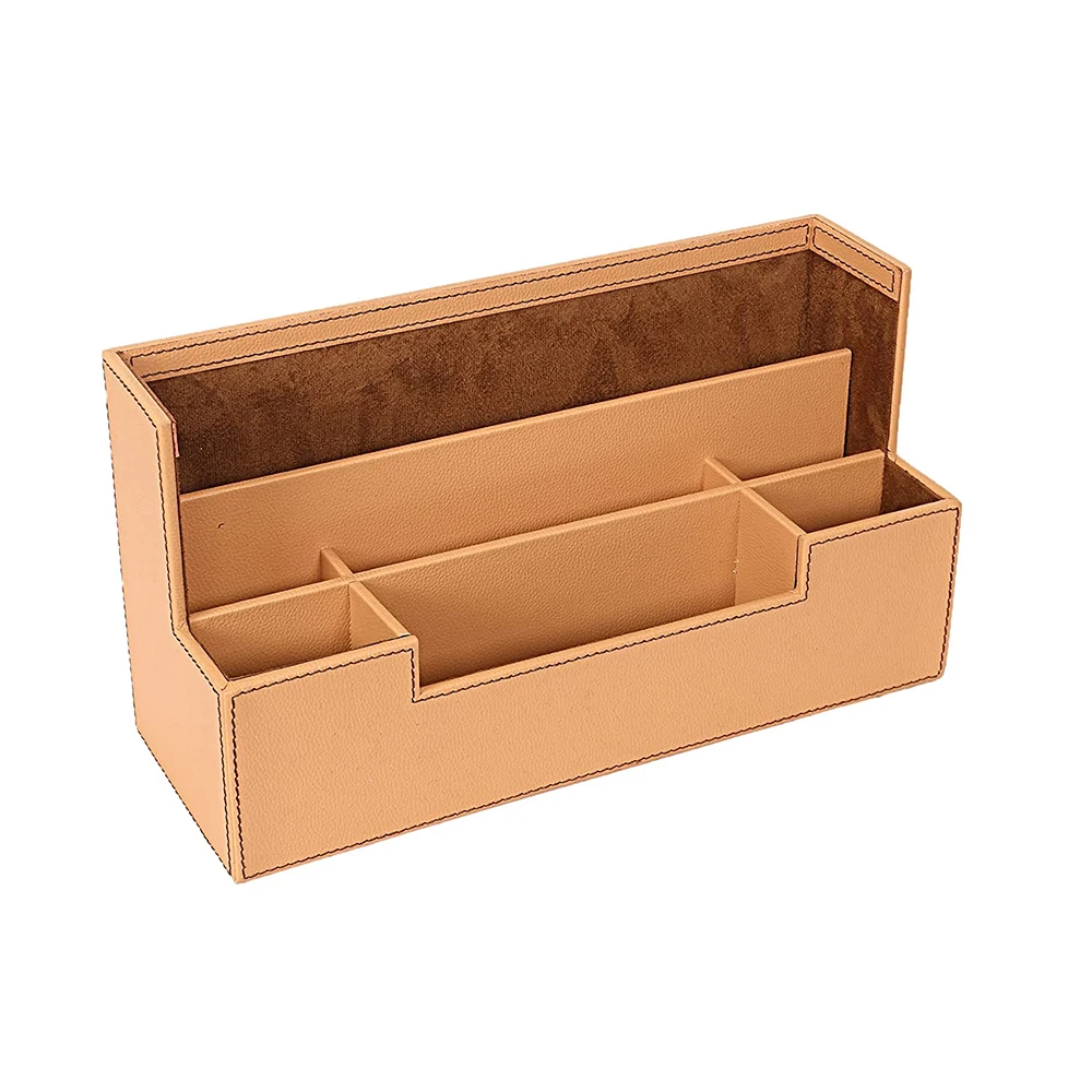 Hand Crafted Wooden Desk Organizer For Pen Pencil Stationary Storage Tidy Desk Organizer Box With 7 Compartment For Home/Office
