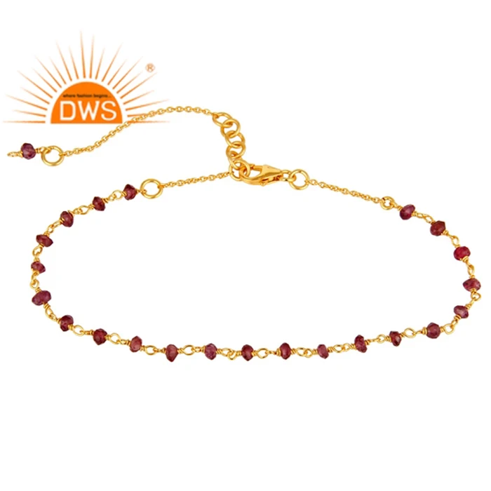 Браслет из граната украшенный бусинами браслет для девочек ювелирный поставщик позолоченный 925 серебро натуральный модный 1 шт. браслеты