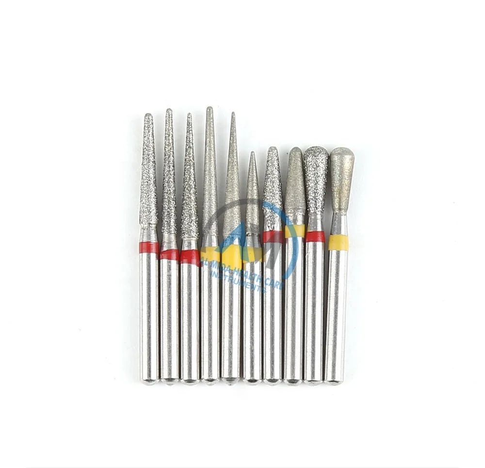Diamond Bur 1.1mm Diameter Shank Teeth Grinding For Dental High Speed