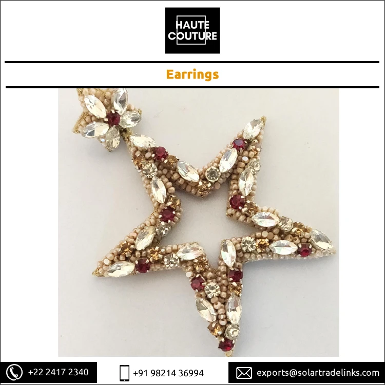 Женские серьги-подвески с кристаллами