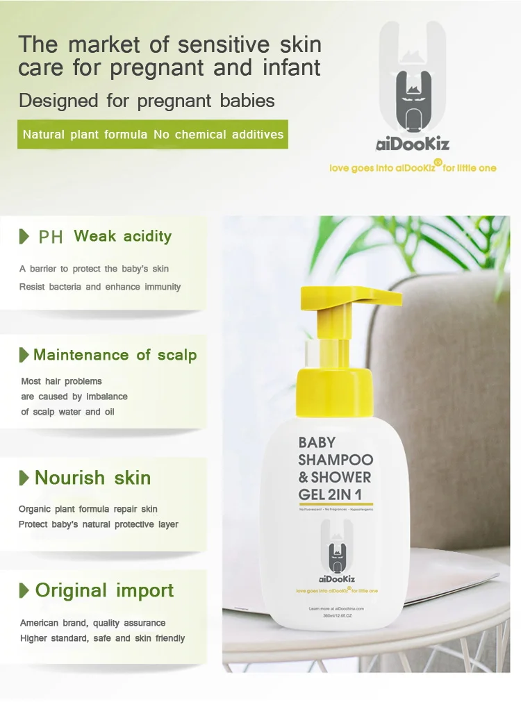 Motherhood care 2020 best selling hot USA products baby care organic kids shampoo