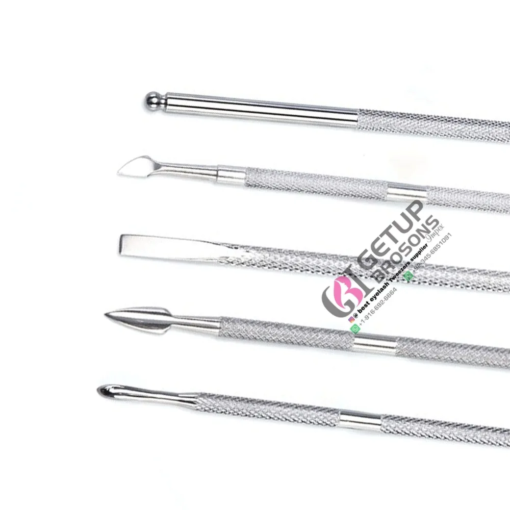 New Design Professional High Quality Silver Diamond Grip Nail Pusher Stainless Steel For Personal Care Beauty Instruments