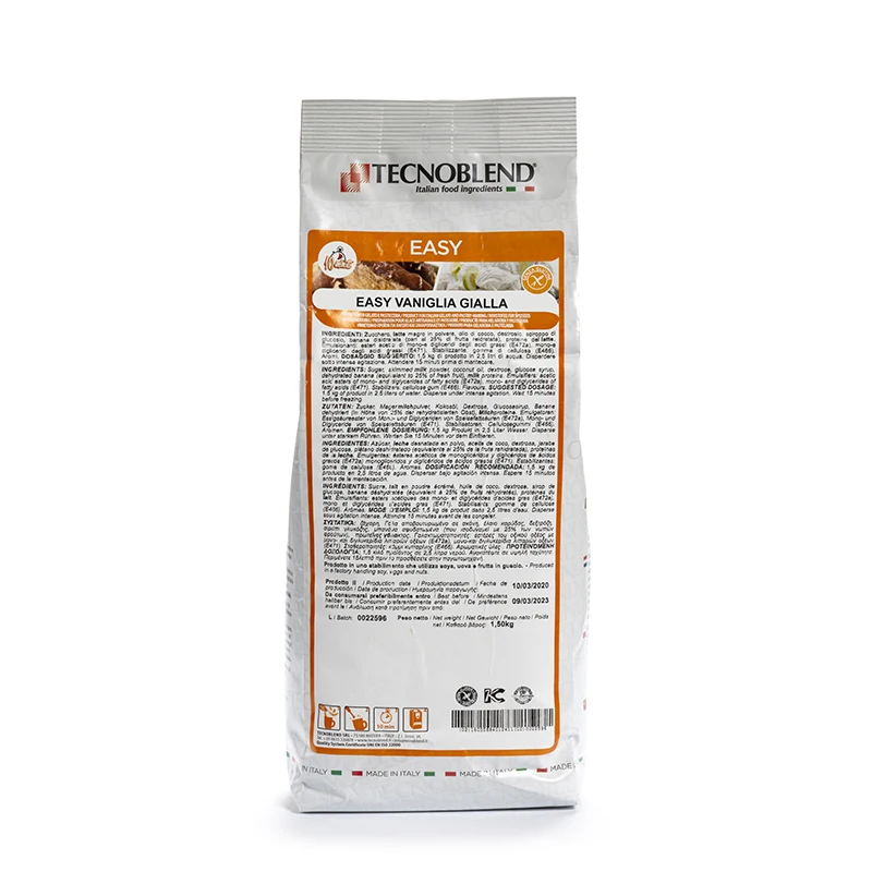 Made in Italy EASY GELATO Ice Cream EASY VANIGLIA GIALLA - 1,5 kg Sachet YELLOW VANILLA