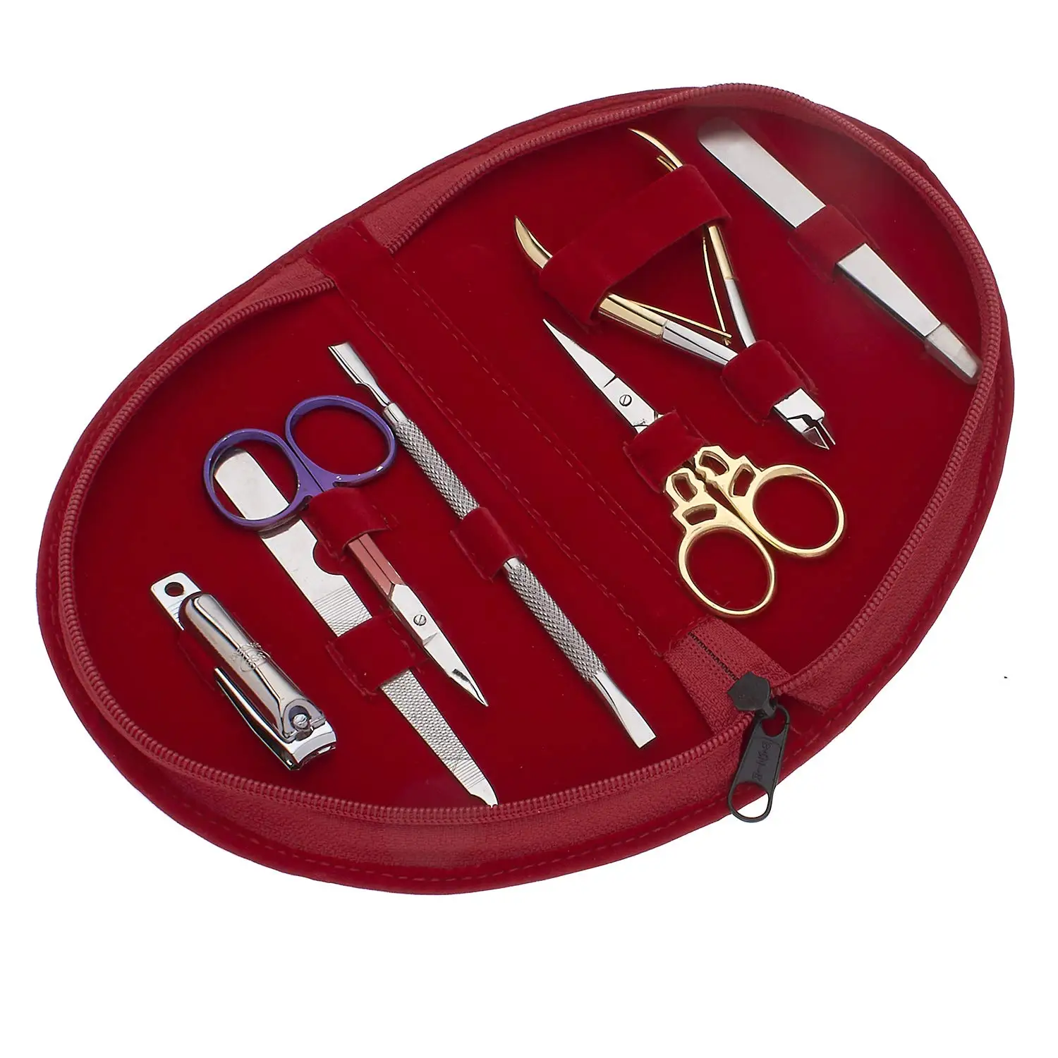 Nail Clipper Set Pedicure Set Nail Care Kit Stainless Steel for Adult Baby 7pcs Professional Finger Toe Red Bag Custom OEM Art