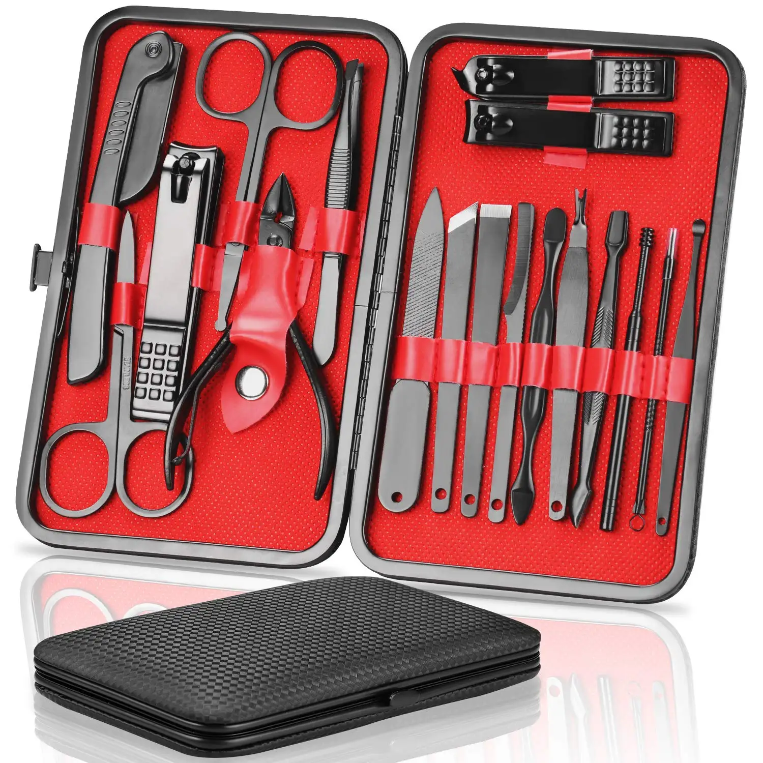 18 PCS Custom Logo Stainless Steel Nail Clipper Cutter Kit Nail Care Manicure Pedicure Set