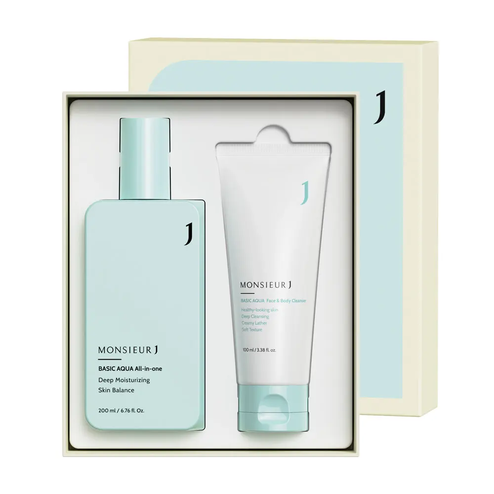 [MONSIEUR J] BASIC AQUA Special Set All in one 200ml  + cleanser 100ml - Korean cosmetics face care