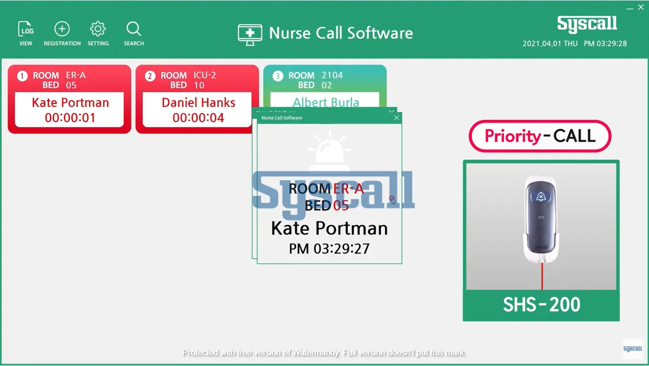 
Syscall Wireless nurse call software, made in Korea 