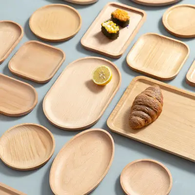 Customized Logo Wholesale Hotel Room Food Breakfast Tableware  Wooden Serving Tray