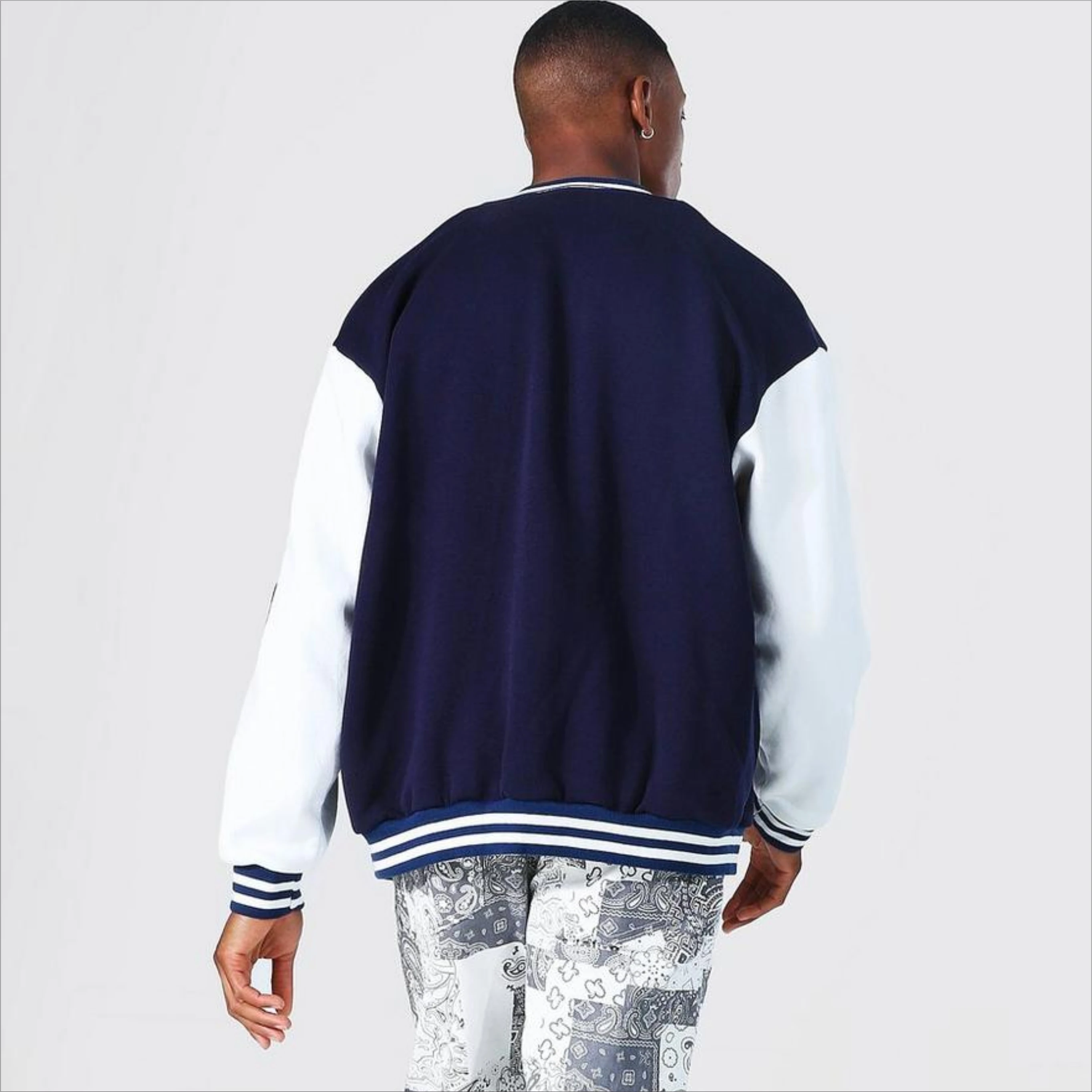 Top sponsor listing Varsity Jacket OEM Custom Winter 100% Wool Rose Embroidery Fleece Varsity Bomber Letter Jacket For Men