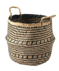 Seagrass Rattan Handmade Belly Basket Planter Storage Basket - High Quality Woven Wicker Belly Toy Laundry Basket from Vietnam