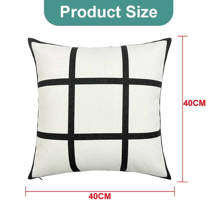 Buti Wholesale 9 Panel Linen Sublimation Blank Pillow cushion Covers With Zipper 40*40cm Custom Photo Sublimation Pillow Case