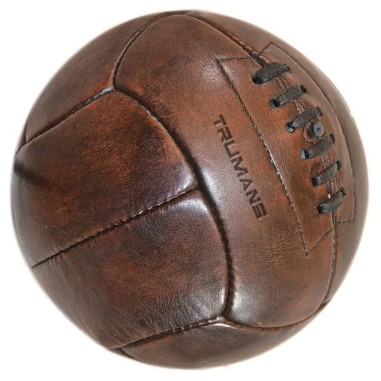 Retro Soccer Ball Made in Sialkot Pakistan Antique Genuine Vintage Leather Football