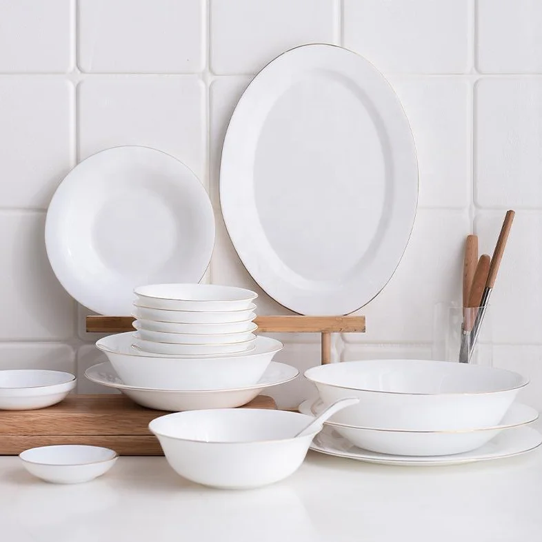 
 Посуда из белого опалового стекла, термостойкая стеклянная миска из опалового стекла, Столовые сервизы  