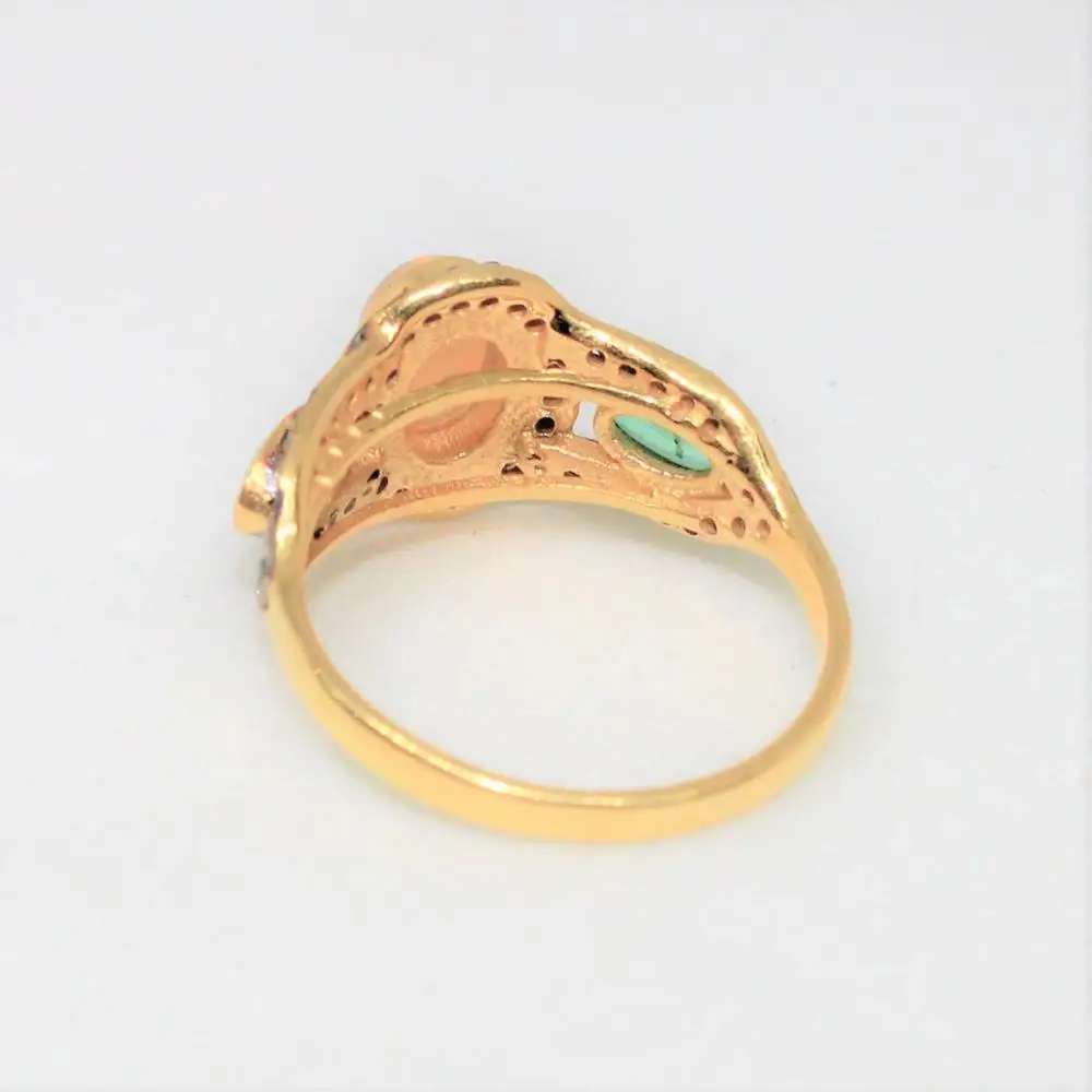 New Latest Designer Full Cut Diamond and Gemstone Jewelry Ethiopian Opal and Emerald Wedding Ring