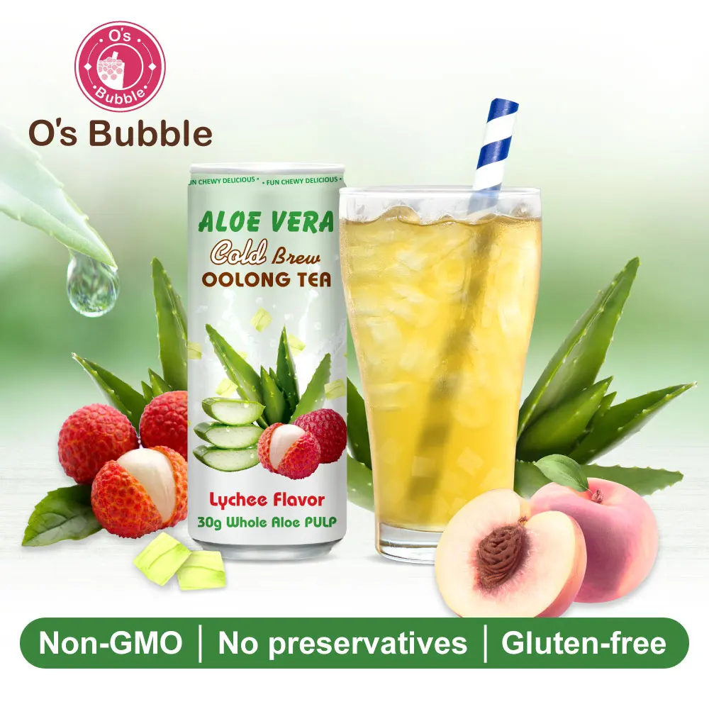 Доставка от двери до тайваньский чай Oolong Консервированный Напиток с алоэ вера