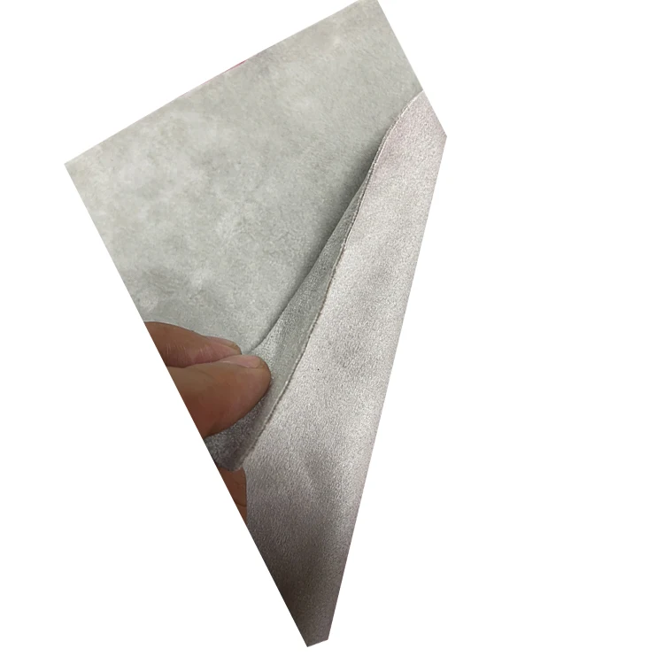 Artificial nubuck leather 1.5m width and 0.7mm thicknees grey color for furniture