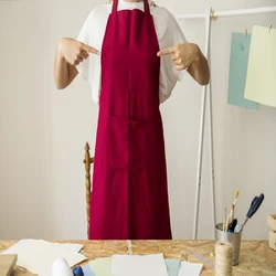 Wholesale high quality cotton long kitchen cooking chef apron, OEM, ODM