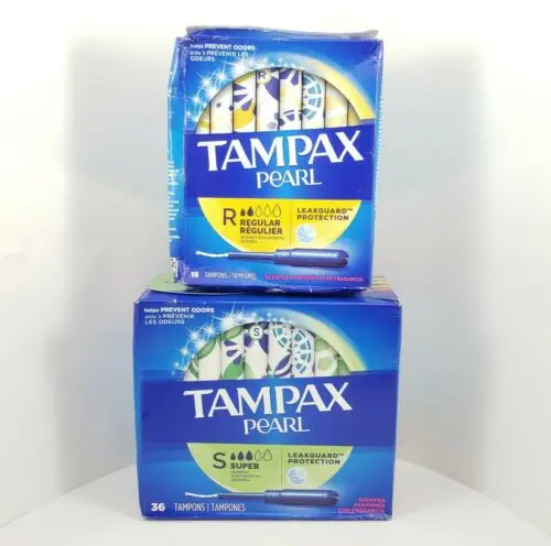 Tampax Pearl Scented Regular & Super Tampons, 36 & 18 Count