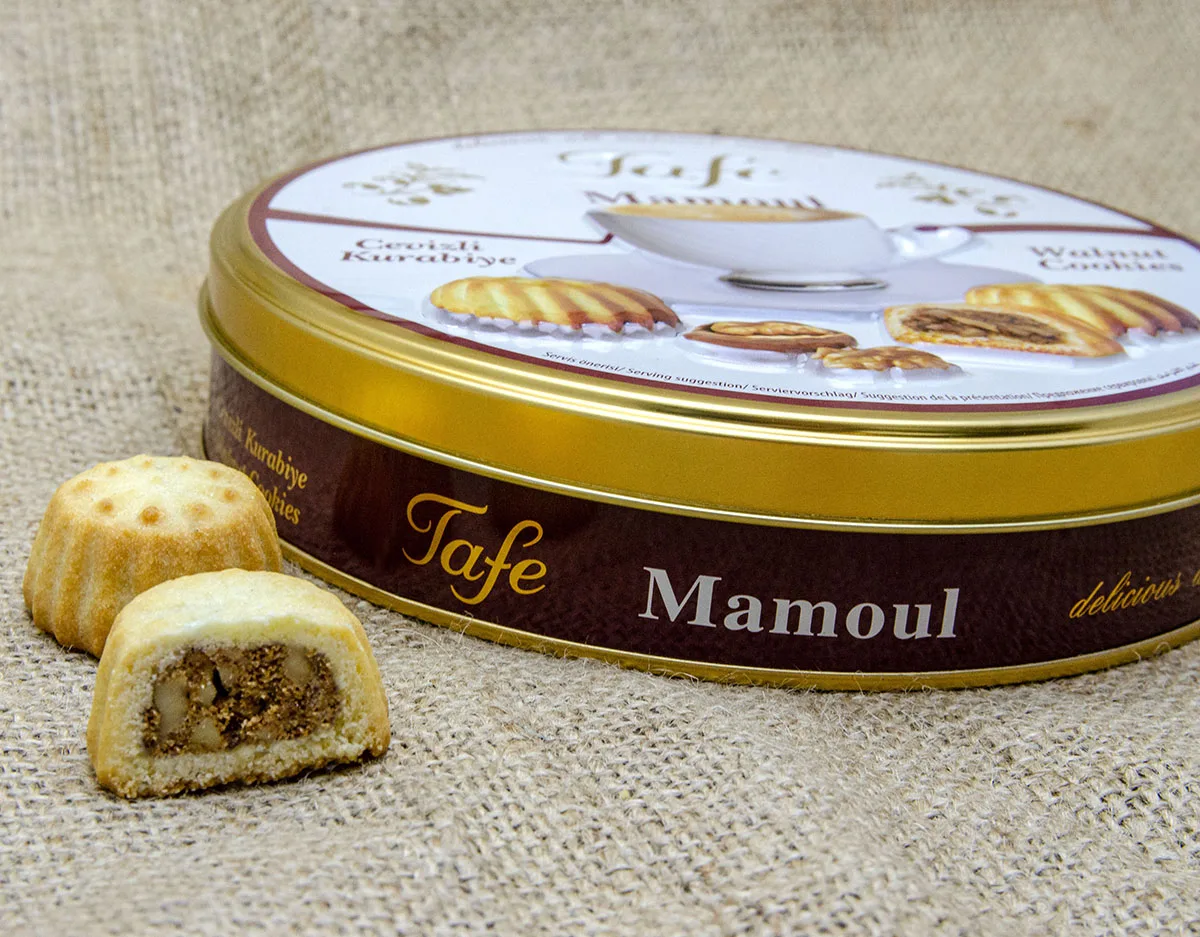 
Tafe Walnut Mamoul Cookies in Gift Tin Box 225g - Code 222 