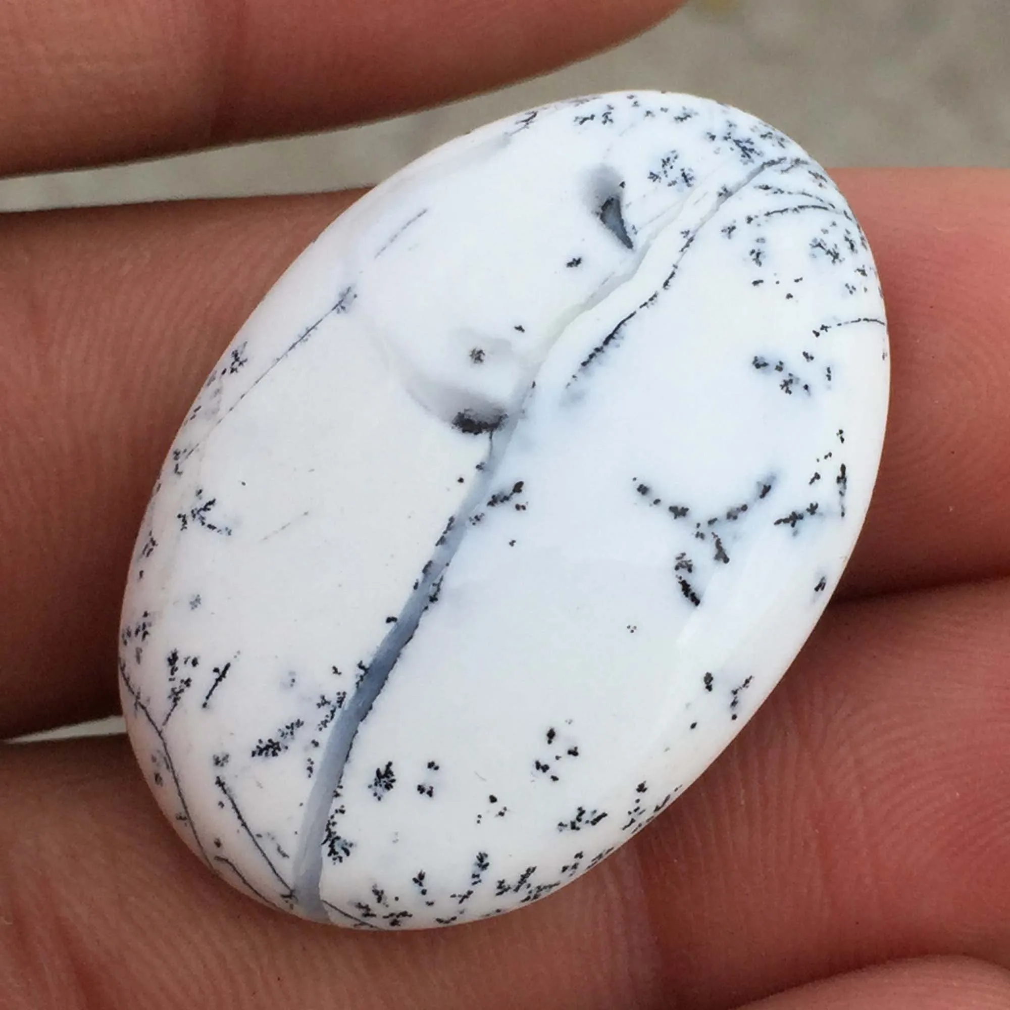 White Dendrite Opal Loose Gemstone Cabochon Crystal Healing Wire Wrapping Wholesale Price Stone