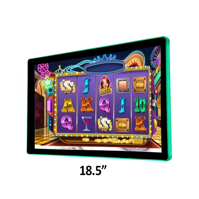 
TopOneTech 18.5 inch gaming slot machine touch screen Side LED bar monitor IP 65 waterproof toughened Glass for casino gambling 