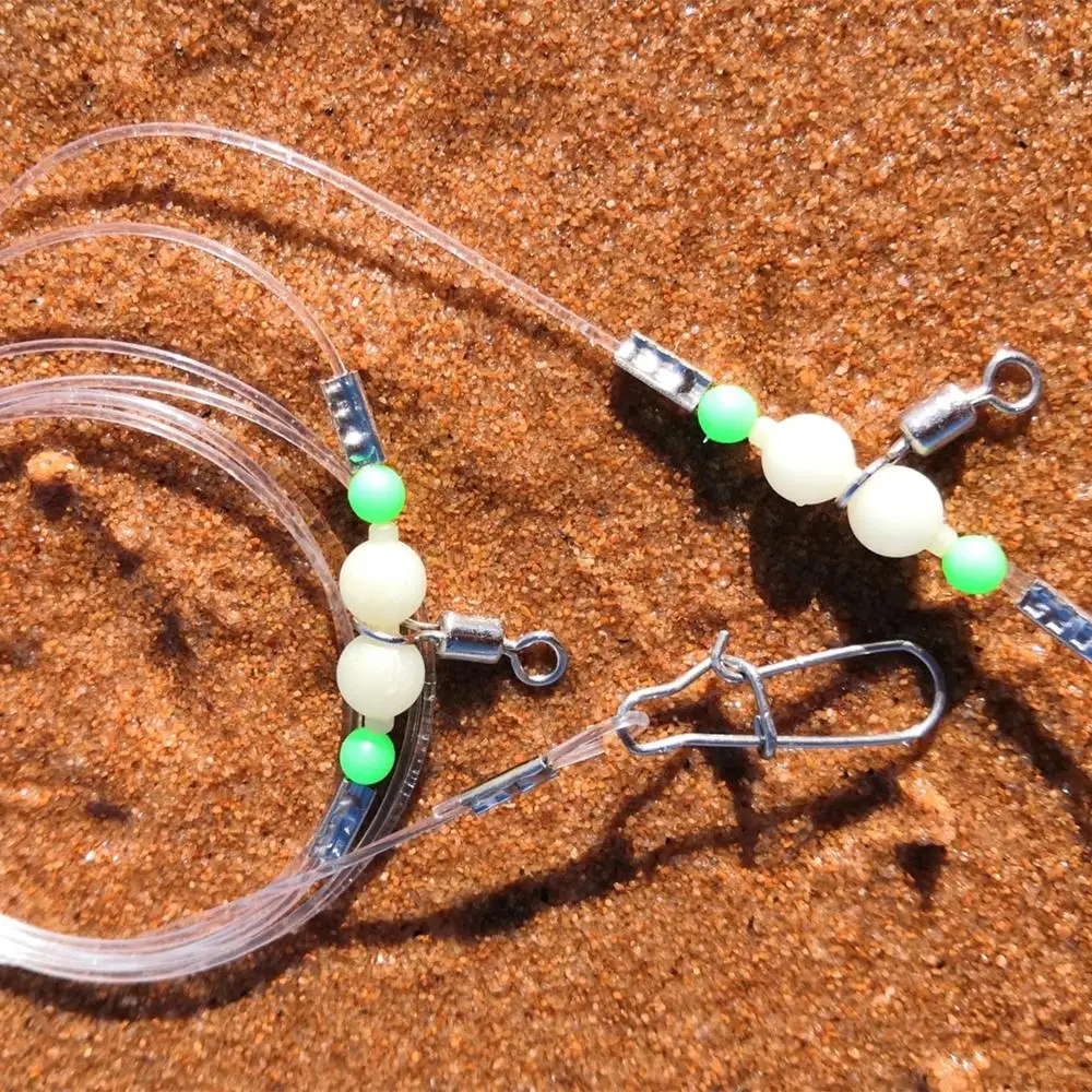 Fishing Trace Lures Fishing Wire Rigs Spinner Wire Leader 2 Arms with Rigs & Swivels & Snap Fishing Tackle