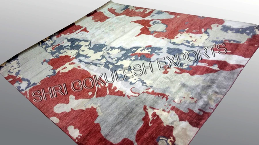 Hand Knotted Indo Nepali Customized Size Indian Traditional Decorative Carpets