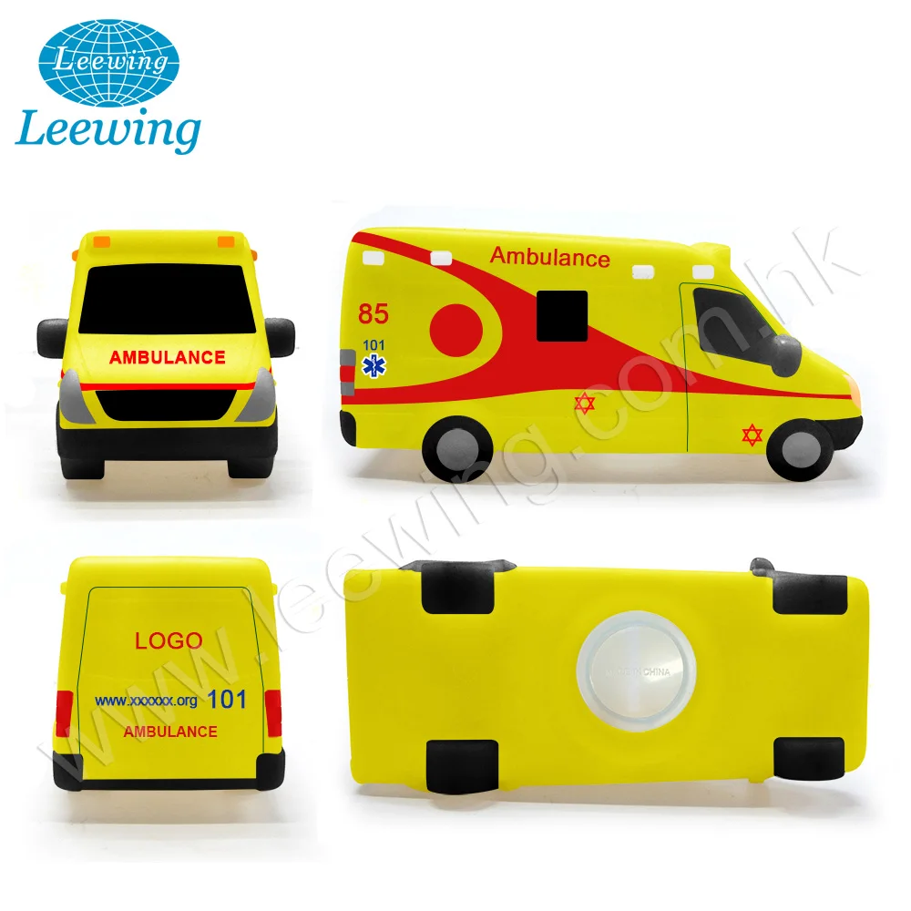Customized Vinyl Car Shape Coin Bank Money Box Ambulance Car Toys