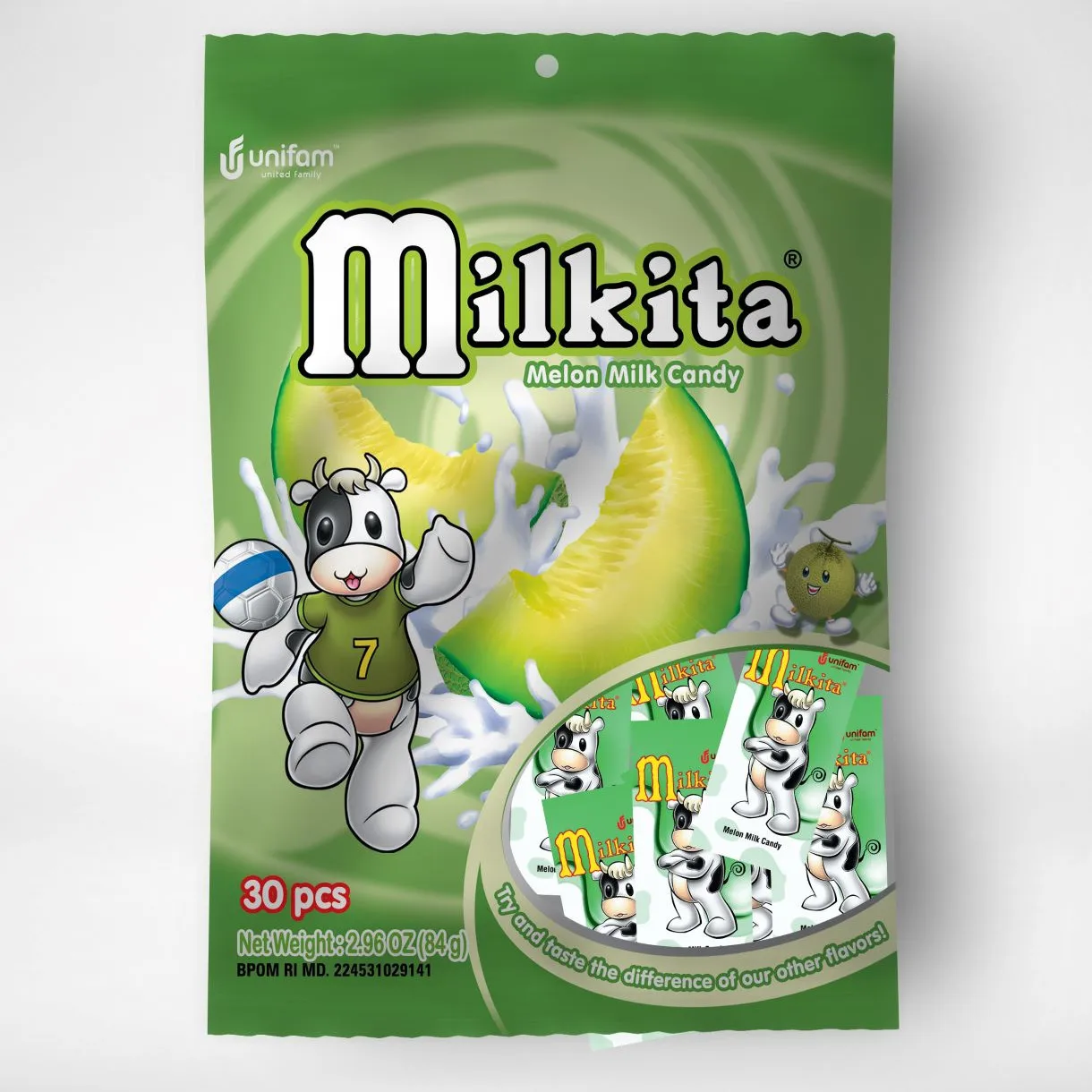 Milkita Candy Bag (Assorted, Strawberry, Melon, Milk, Coklat) 20x120 gr