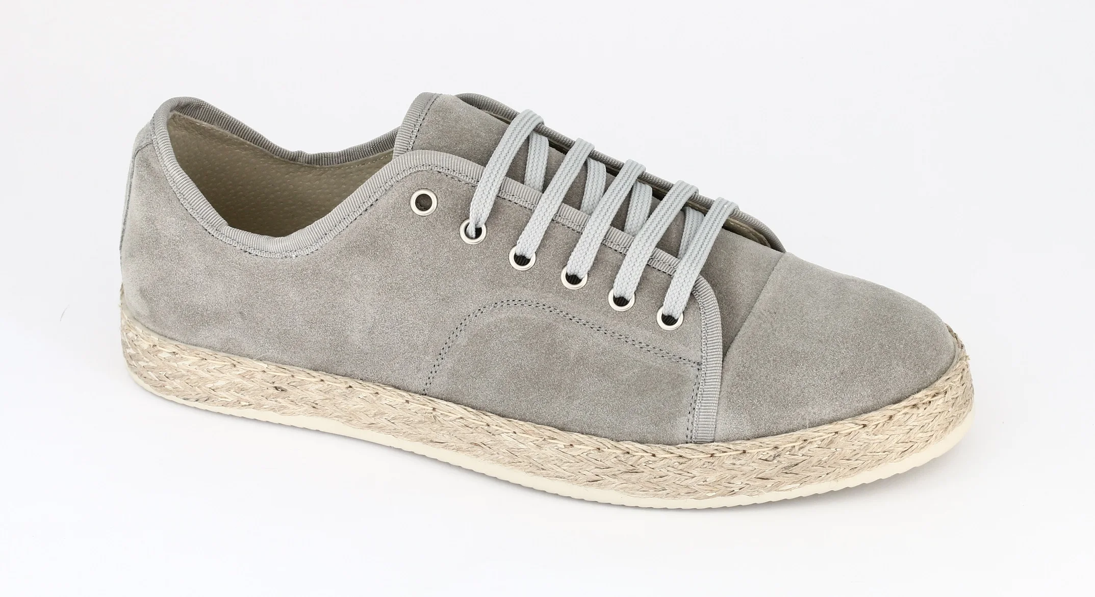 SUEDE SNEAKERS WITH BRAIDED ROPE APPLICATION