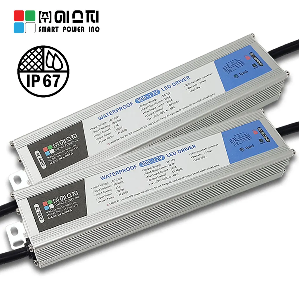 
 SMPS 220 в переменный ток вход одиночный выход 12 в 300 Вт Светодиодный драйвер Источник питания водонепроницаемый светодиодный драйвер Сделано в Корее  