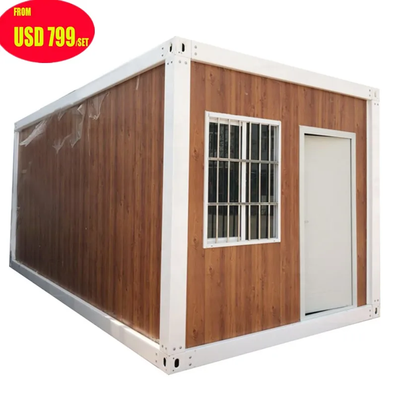 Бунгало с одной спальной откидной наружной металлической конструкцией для офиса 20 футов роскошный контейнер помещения