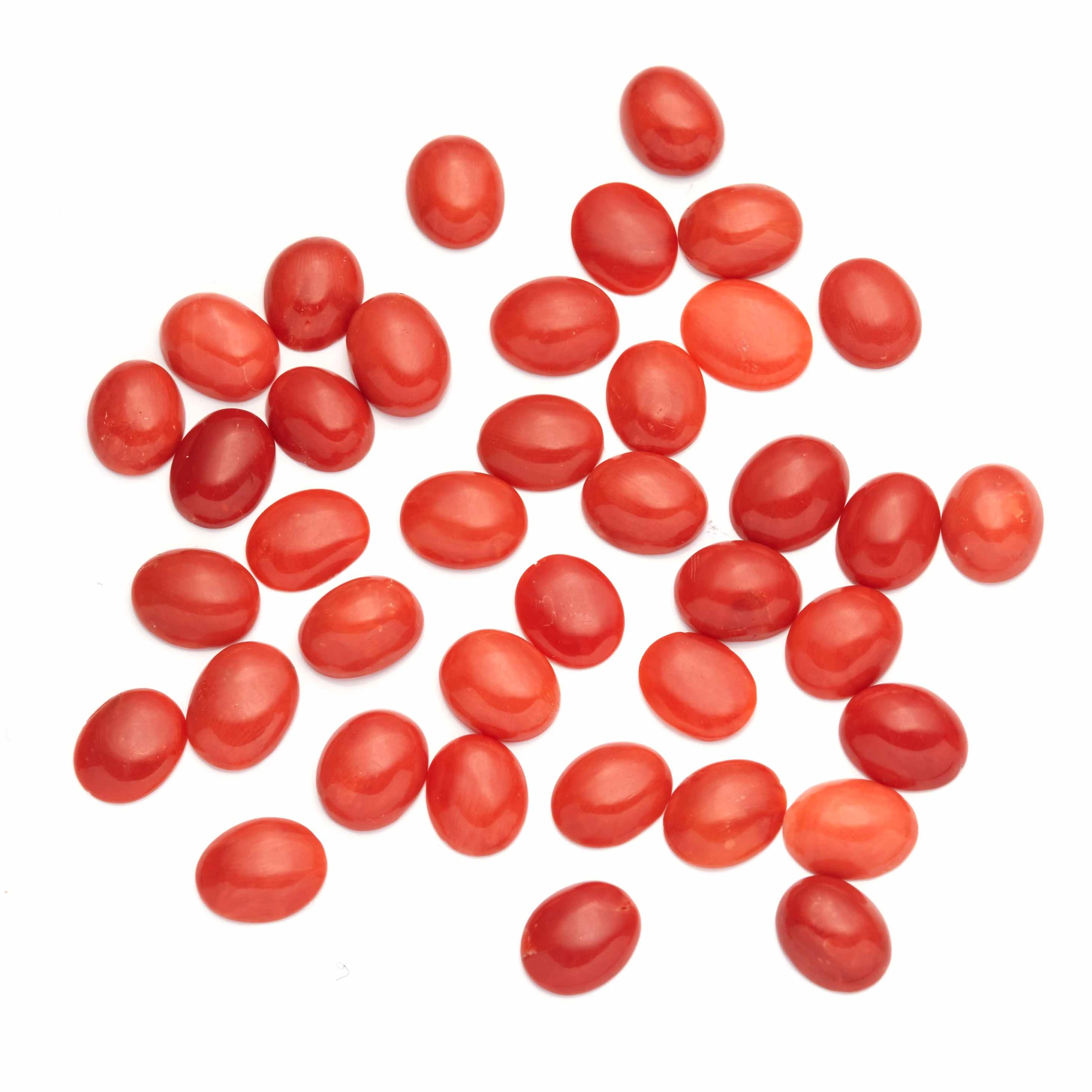 Natural Italian Red Coral Oval Cabochon Loose Gemstone mm 11x15