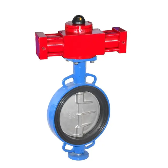 Hydraulic wafer butterfly valve