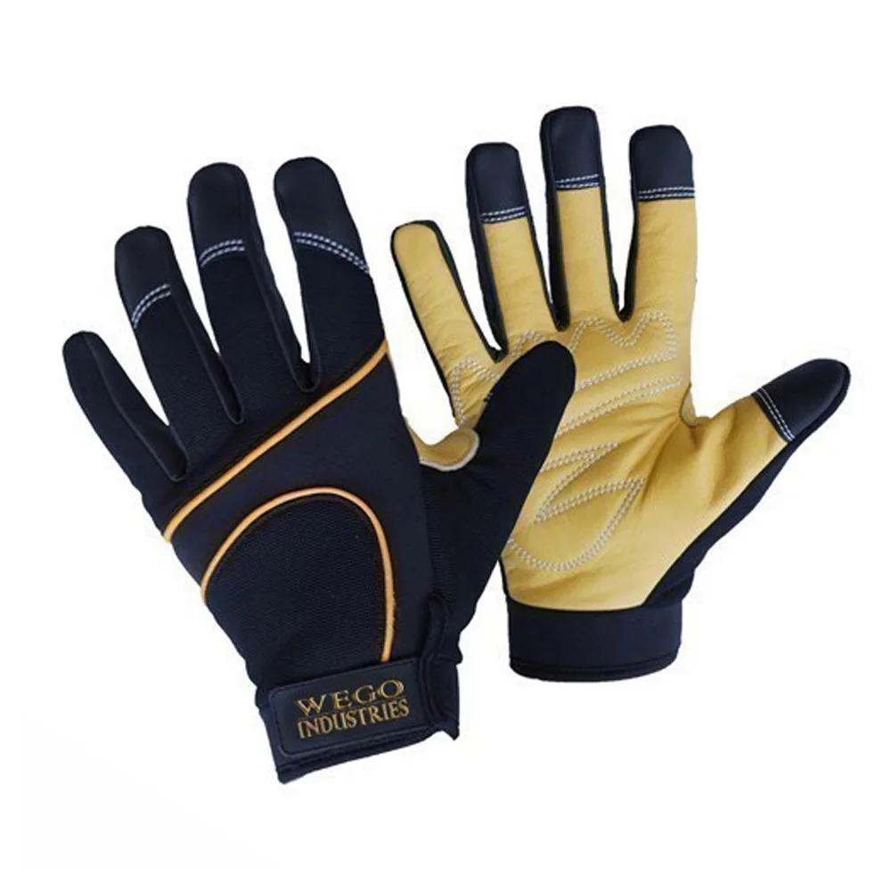 Professional Mechanic Gloves Cowhide Leather Hand Safety Working Gloves With Anti Cut Gloves