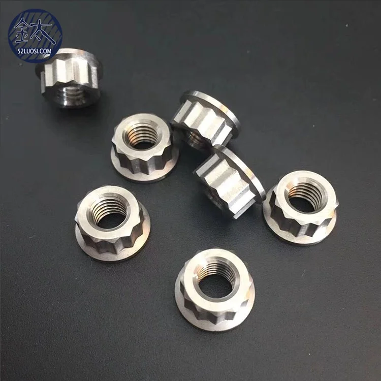 m10x1.5 m10x1.25 Titanium 12 Point 12-spline Flange Nut