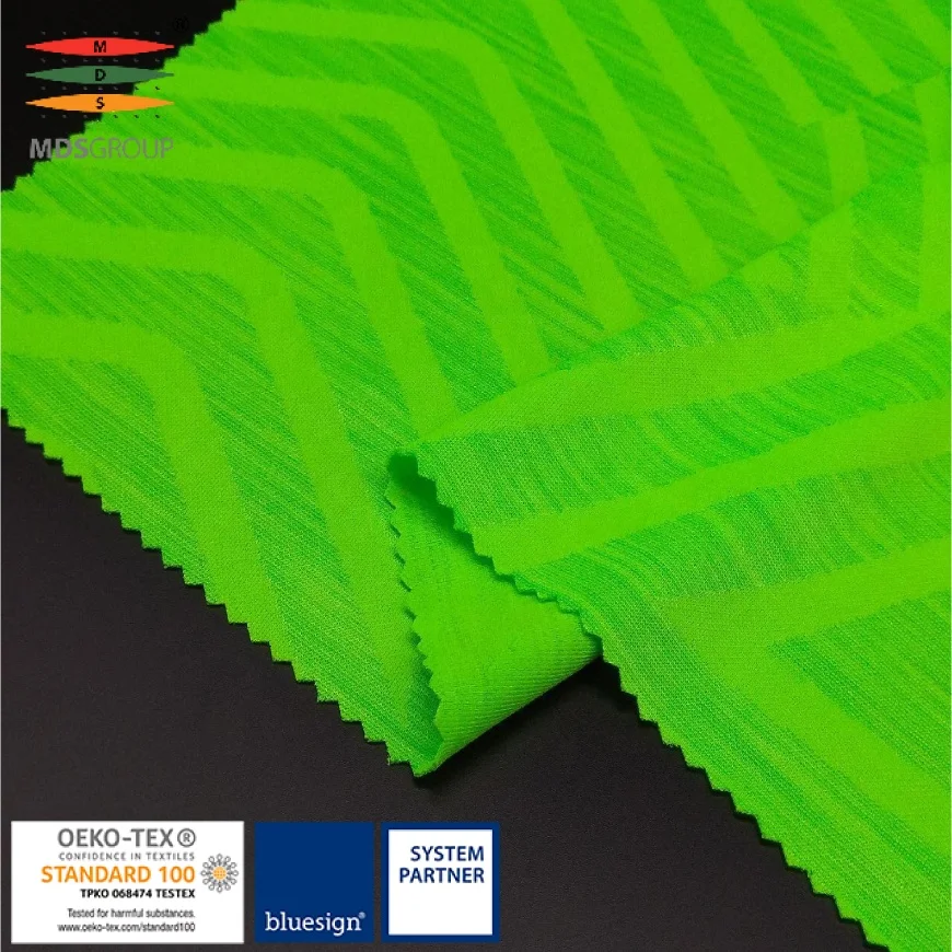 ECO-FRIENDLY/SPORTSWEAR/LIFE WEAR/T-SHIRT/JERSEY 51%RECYCLE POLYESTER 49%SLUB YARN CIRCULAR KNIT HYDROPHILIC COMPUTER JACQUARD