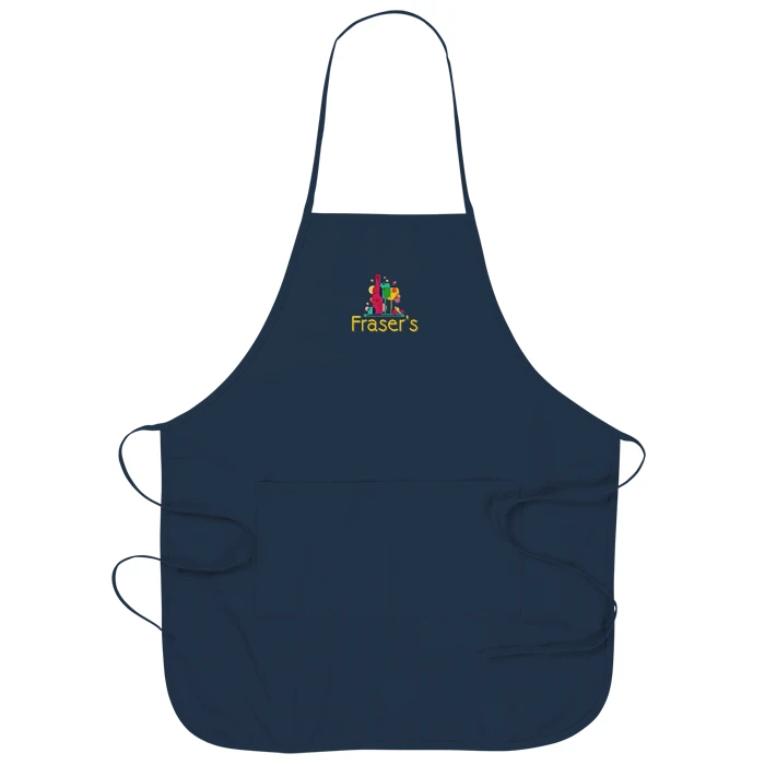 Cheap 130gsm OEM solid design V-neck side tie customized butcher kitchen baking children buckle Funny apron with slogan printed