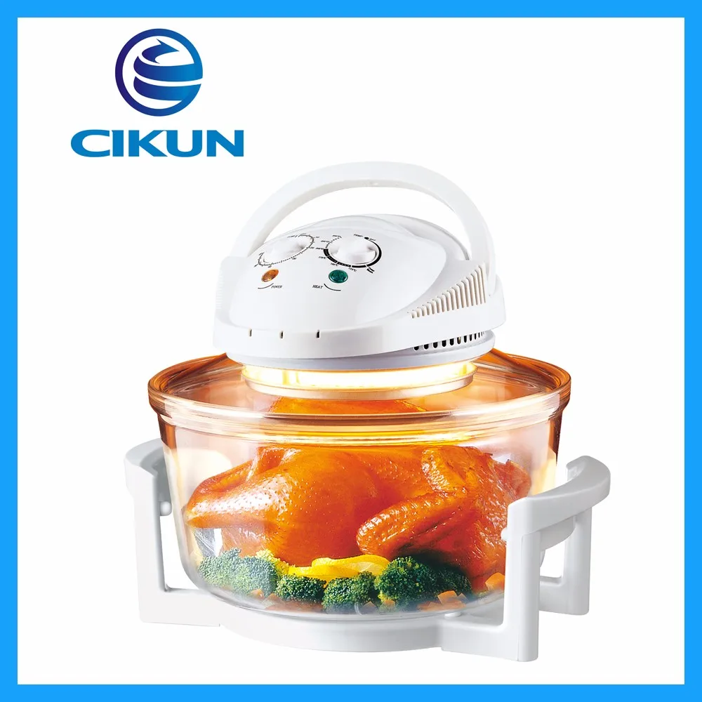 12L 1300w freestanding plastic white color glass roaster halogen mini electric convection oven