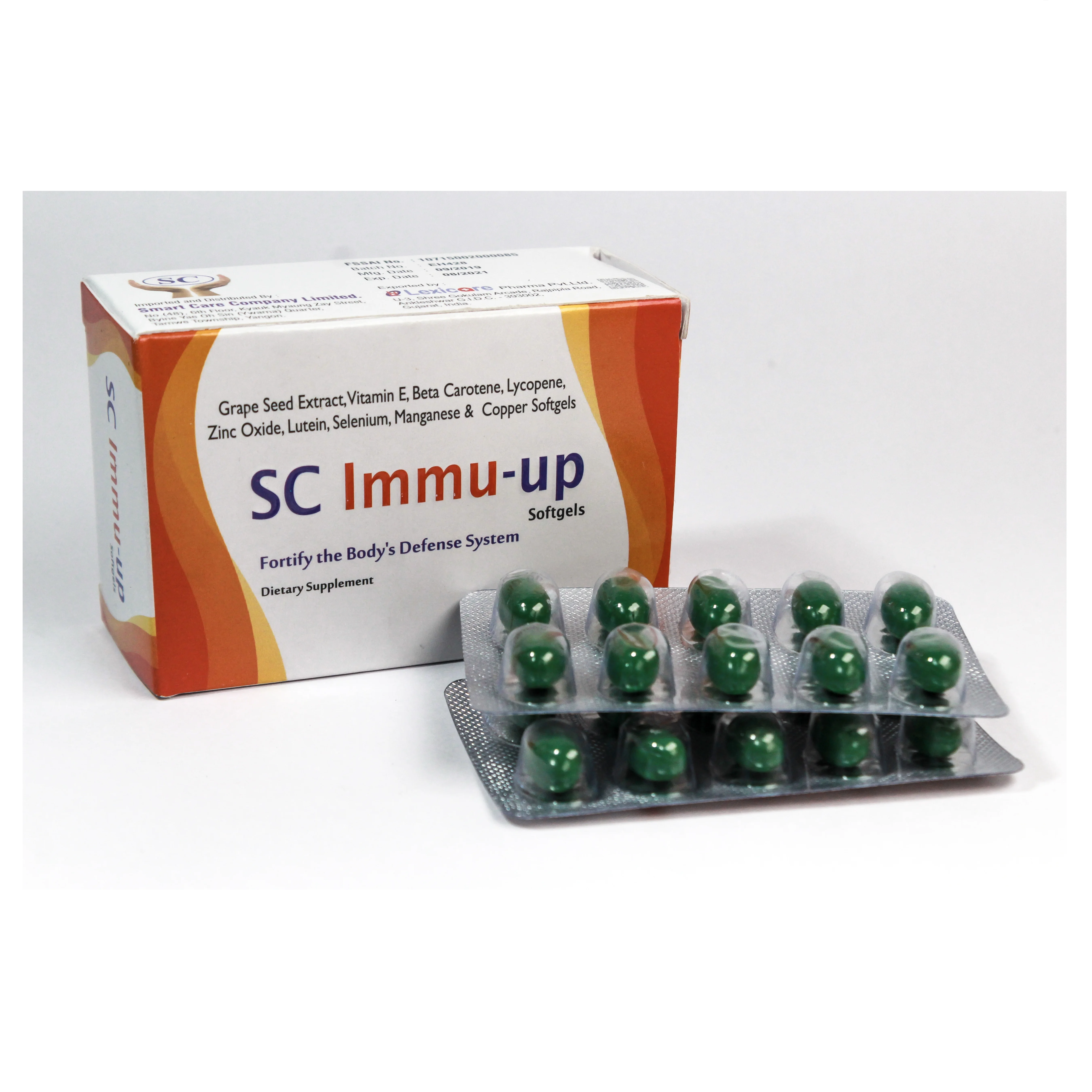 Hot selling Grape Seed Extract Vitamin E Beta Carotene Lycopene Zinc Oxide Lutein Selenium Manganese and Copper Soft gel Capsule