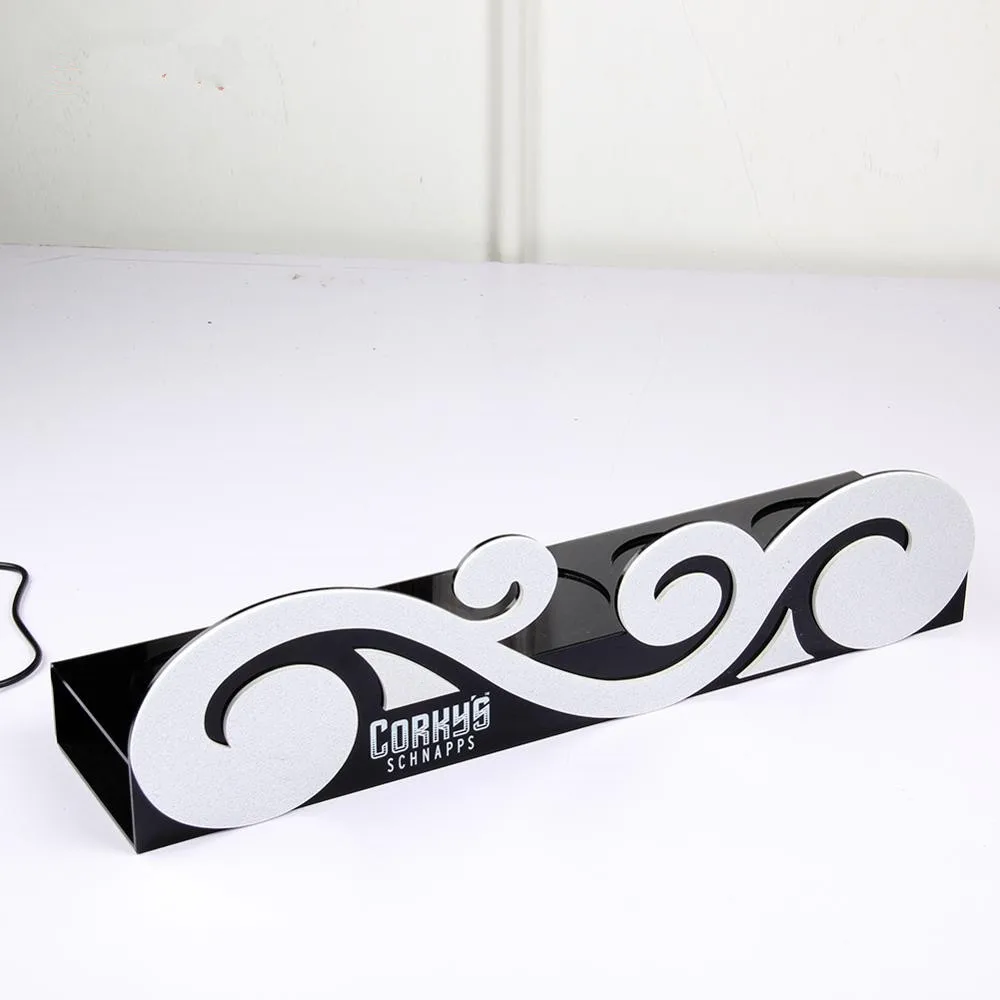 Factory Custom Black Desktop Stand Shop liquor Wine Bottle Holder Acrylic Display