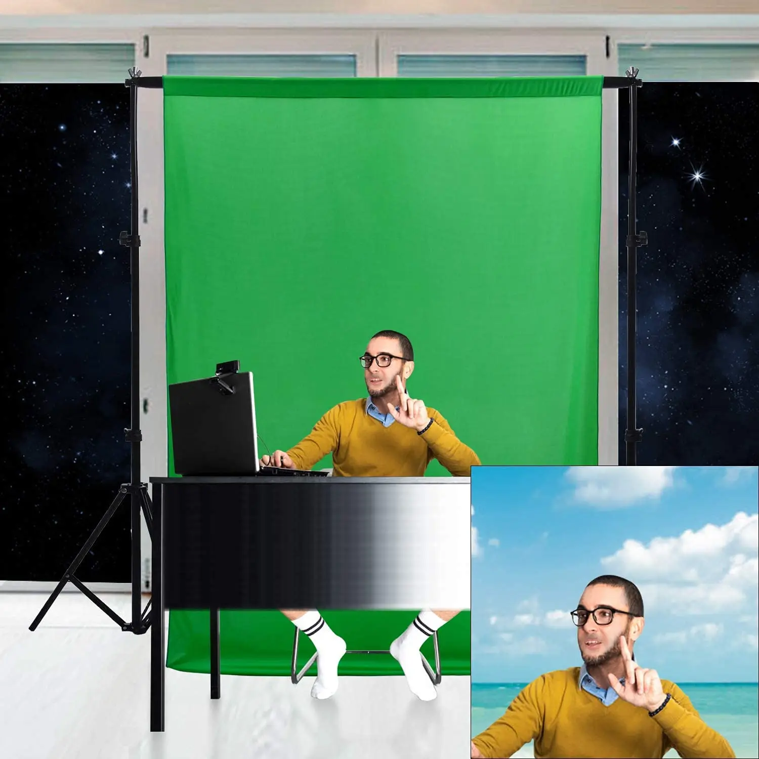 New arrival high quality fabric green screen backdrop customizable Green Screen 8x12 feet